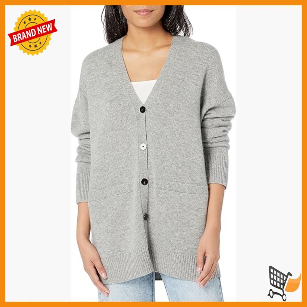 Oversized Wool Cashmere Cardigan with Suede Elbow Patches
